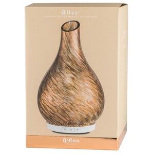 Spa Room Bliss Handblown Glass Ultrasonic Essential Oil Diffuser Metallic Glass